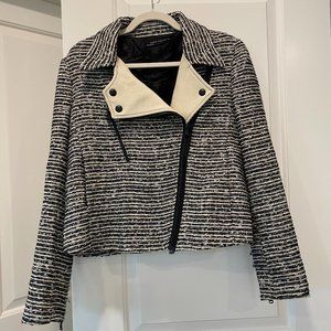 Zara Tweed Moto Jacket Size Large